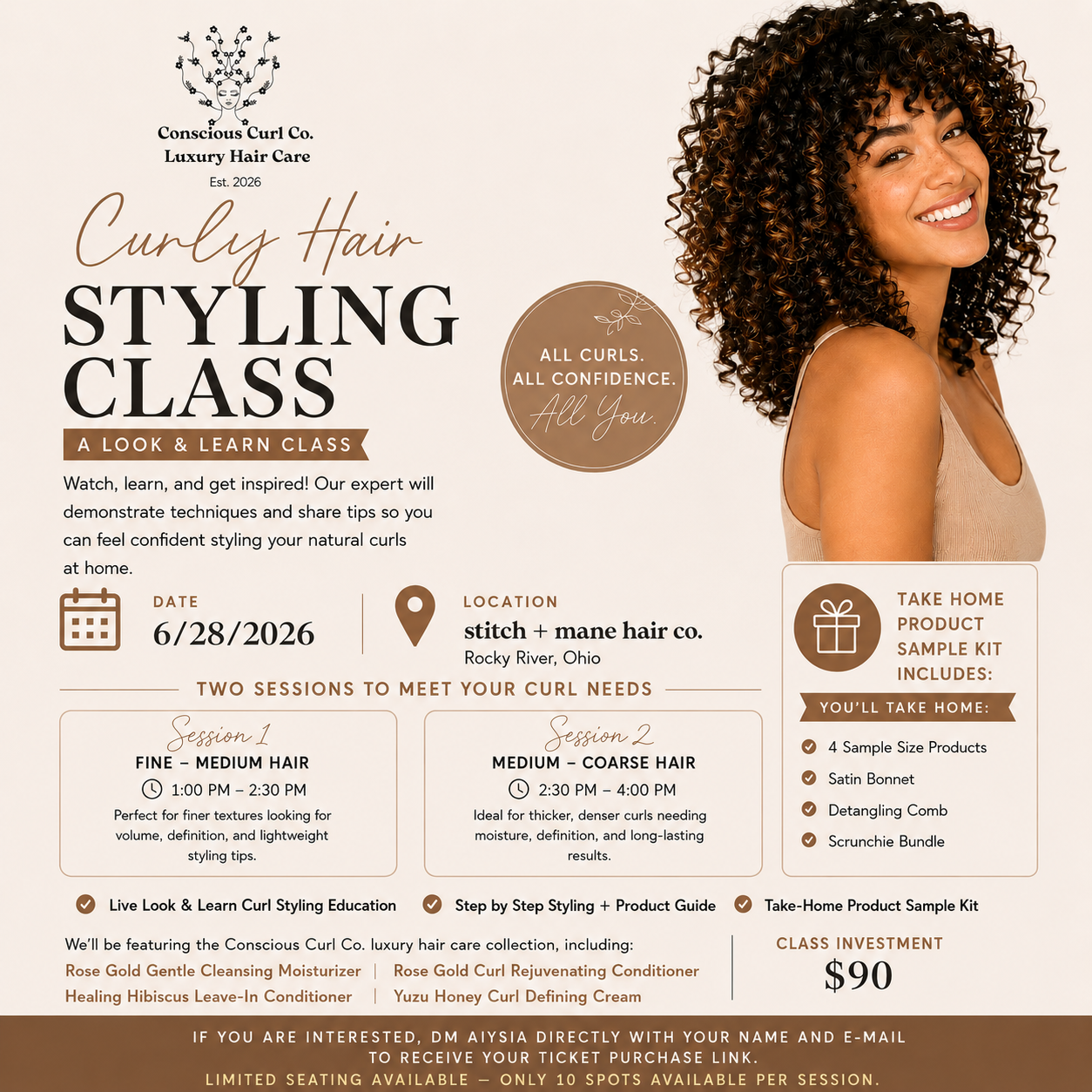 Conscious Curl Co. Styling Class Session 2